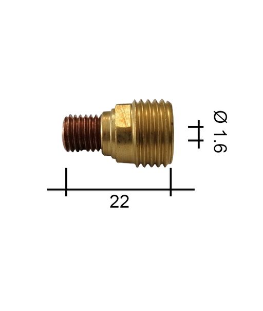 Držiak klieštiny 1,6 22mm /TE0005-16/45V43/701.0307-ZVAR/ TIG/9/20 so sitkom