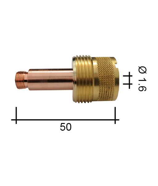 Držiak klieštiny 1,6 50mm /TE0006-16/45V25/525.3261.6/701.0203-ZVAR/ TIG17/18/26 so sitkom