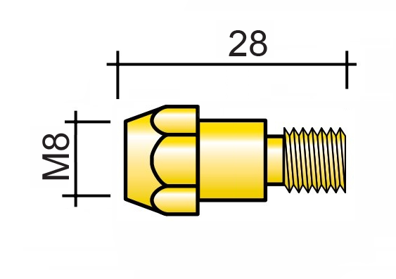 Držiak špičky M8x28 /MD64/B3614/BM-10514/142.0020-ZVAR/ 360A