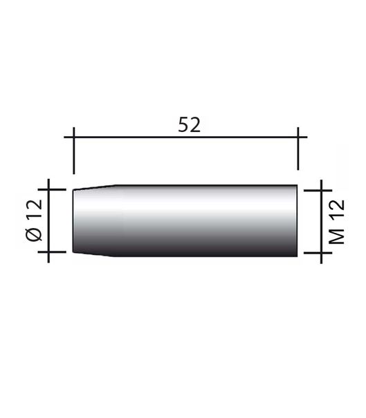 Hubica M12 niklovaná /145.D001-ZVAR/ 52mm/12mm/ nakrúcacia/kónická