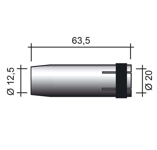 Hubica MIG 240A /MC301/145.0080-ZVAR/ 63,5mm/12,5mm/kónická