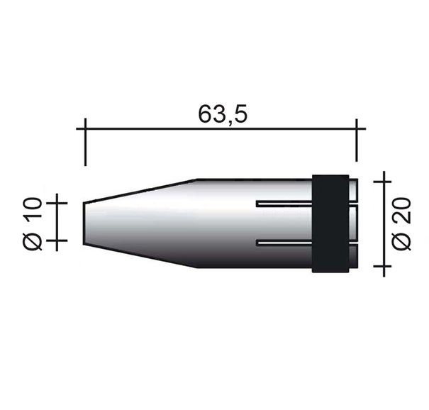 Hubica MIG 240A /MC302/145.0128-ZVAR/ 63,5mm/10mm/ostro kónická