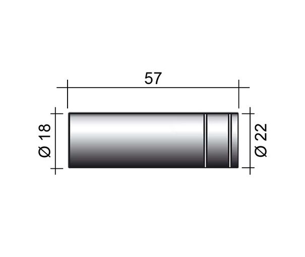 Hubica MIG 250A /MC24/145.0042-ZVAR/ 57mm/18mm/cylindrická