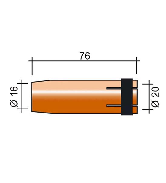 Hubica MIG 500A /MC268/145.0085/ 76mm/16mm/ kónická