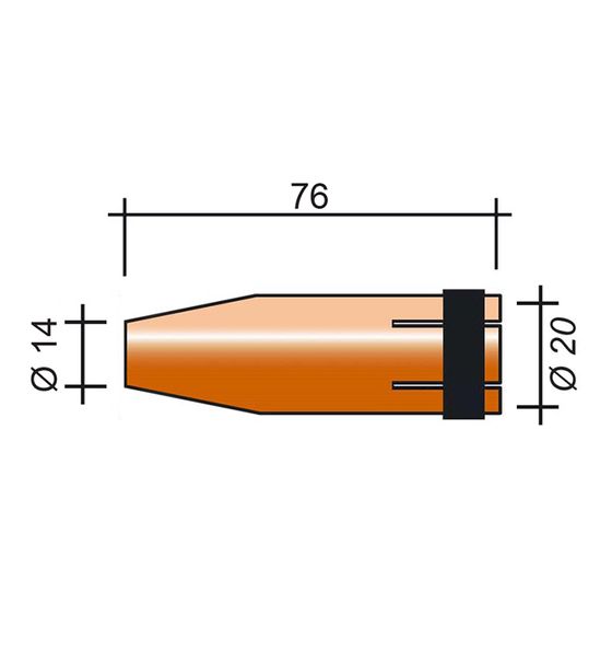 Hubica MIG 500A /MC290/145.0132-ZVAR/ 76mm/14mm/ ostro kónická