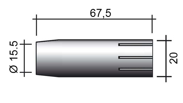 Hubica MIG AUT 455 /145.0089-ZVAR/ 67,5mm/15,5mm/kónická