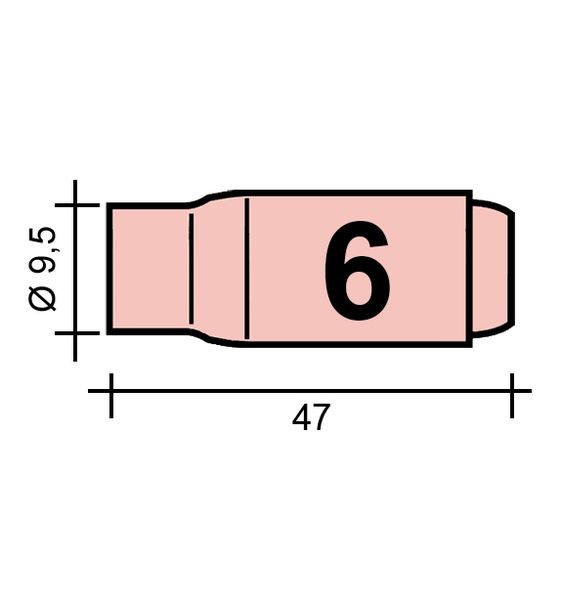 Hubica TIG Gr. 6  9,5 /TC0004/10N48/527.2606.0/701.0109/-ZVAR/ TIG/17/18/26