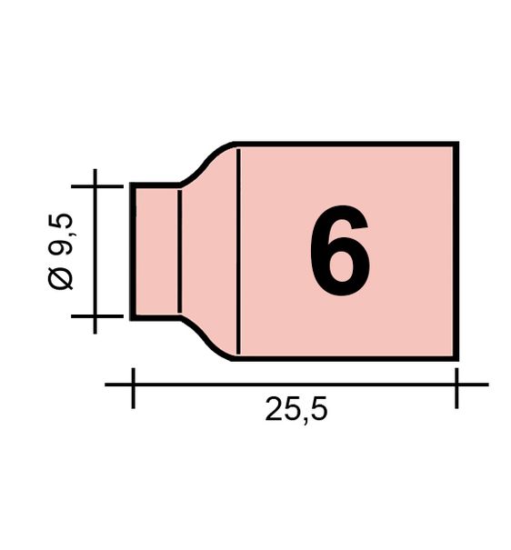 Hubica TIG Gr. 6  9,5 /TC0043/53N60/701.0319-ZVAR/ TIG9/20