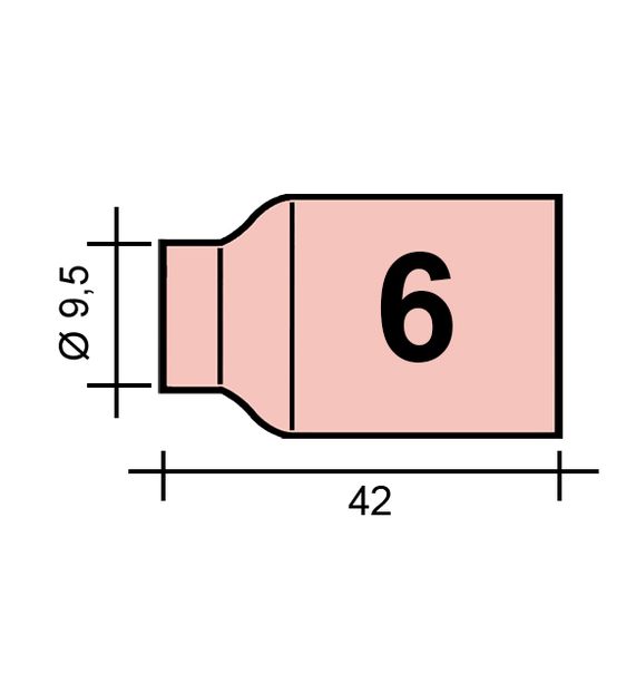 Hubica TIG Gr. 6  9,8 /TC0033/54N16/701.0422-ZVAR/ TIG/17/18/26