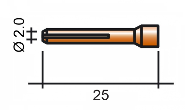 Klieština 2,0 25mm /TD0003-20/13M22M/701.0255-ZVAR/ TIG/9/20