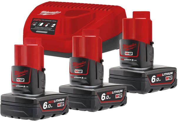 Set akumulátorov Milwaukee M12™ NRG M12NRG-603 (3x6,0Ah +1xC12C)  /4933459208/