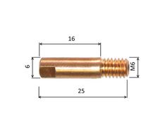 Špička 0,6 M6x25mm E-Cu /140.D010-ZVAR/dlhý závit