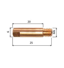 Špička 0,6 M6x25mm E-Cu /MD08-06/140.0008-ZVAR/