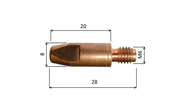 Špička 0,9 M6x28mm CuCrZr /140.0172/