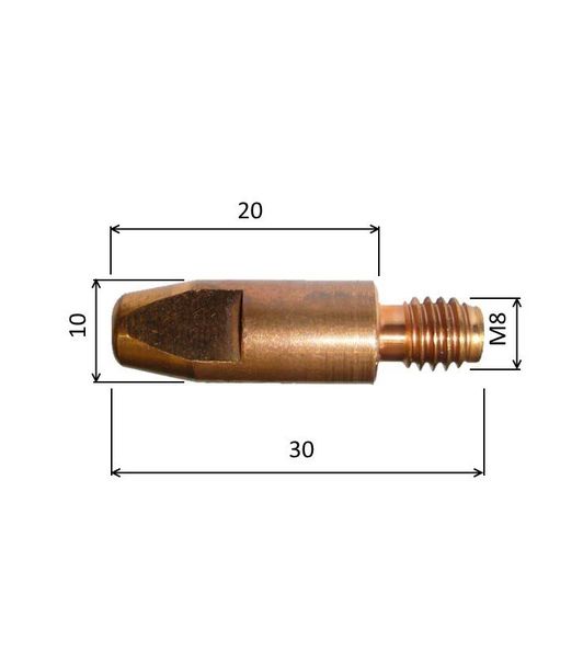 Špička 1,0 M8x30mm E-Cu /MD05-10/140.0313-ZVAR/