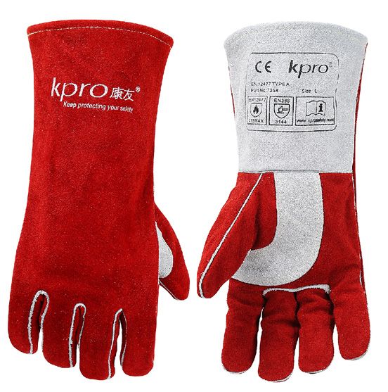 Zváračské rukavice KPRO RED Protection 7428, veľ. XL 35cm/14"